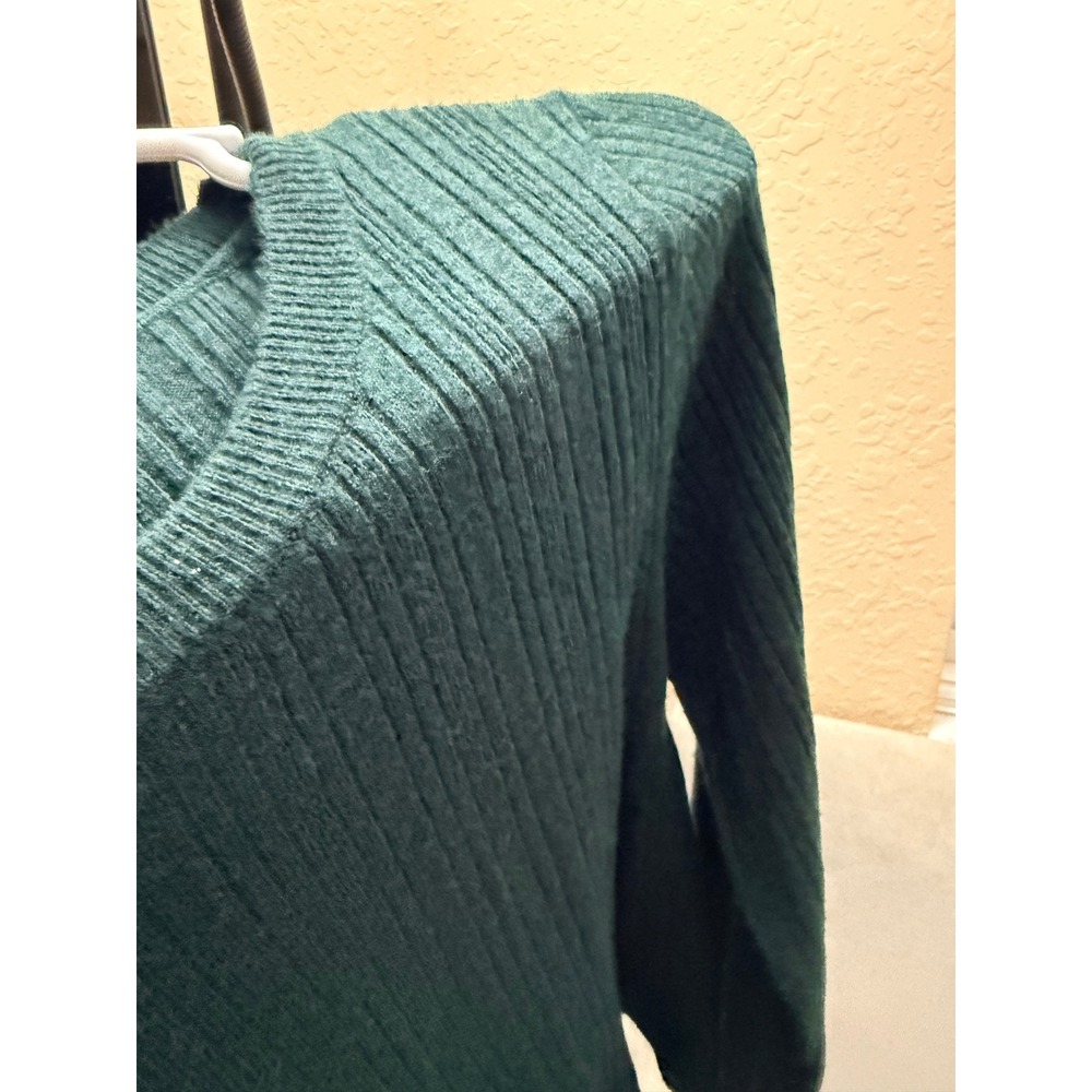 House of Harlow 1960 Womens Sweater Green Ribbed Knit Crop Medium - Picture 3 of 6